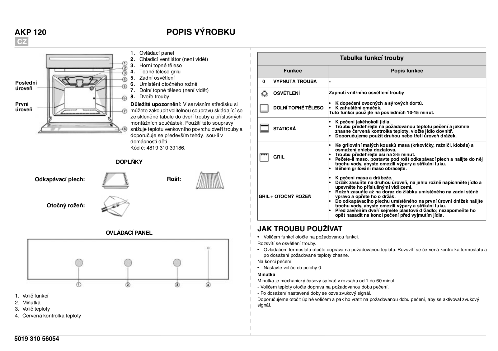 Whirlpool AKP 120 IX User Manual