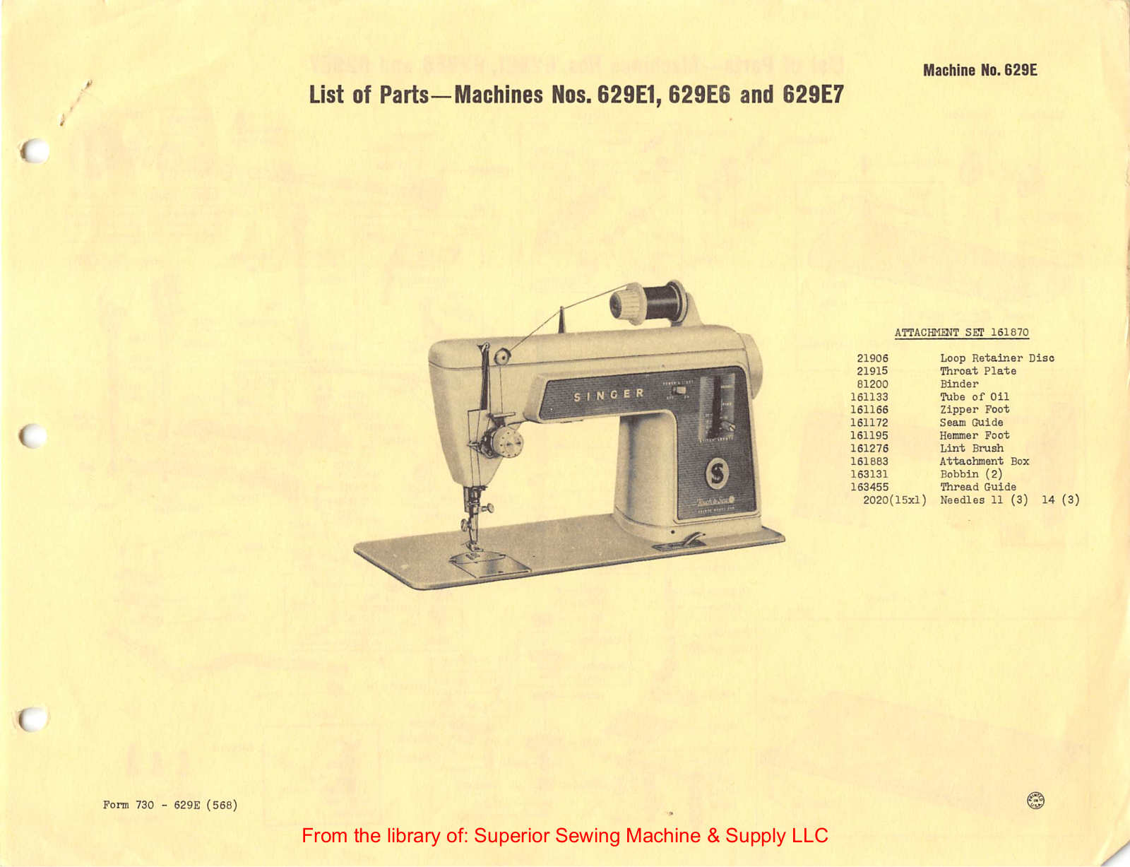 Singer 629E1, 629E6, 629E7 User Manual - ManualMachine.com