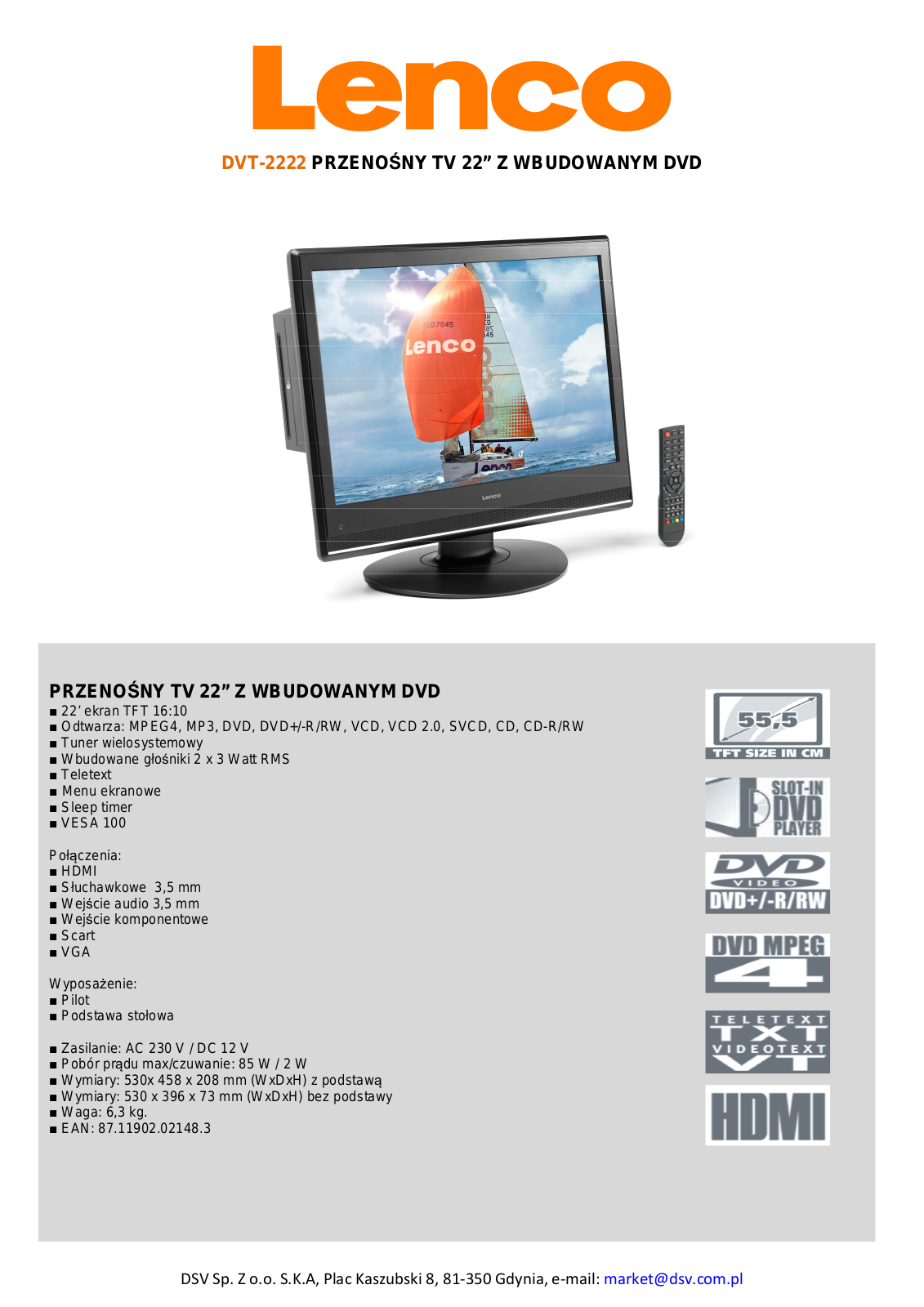 Lenco DVT-2222 BROCHURE