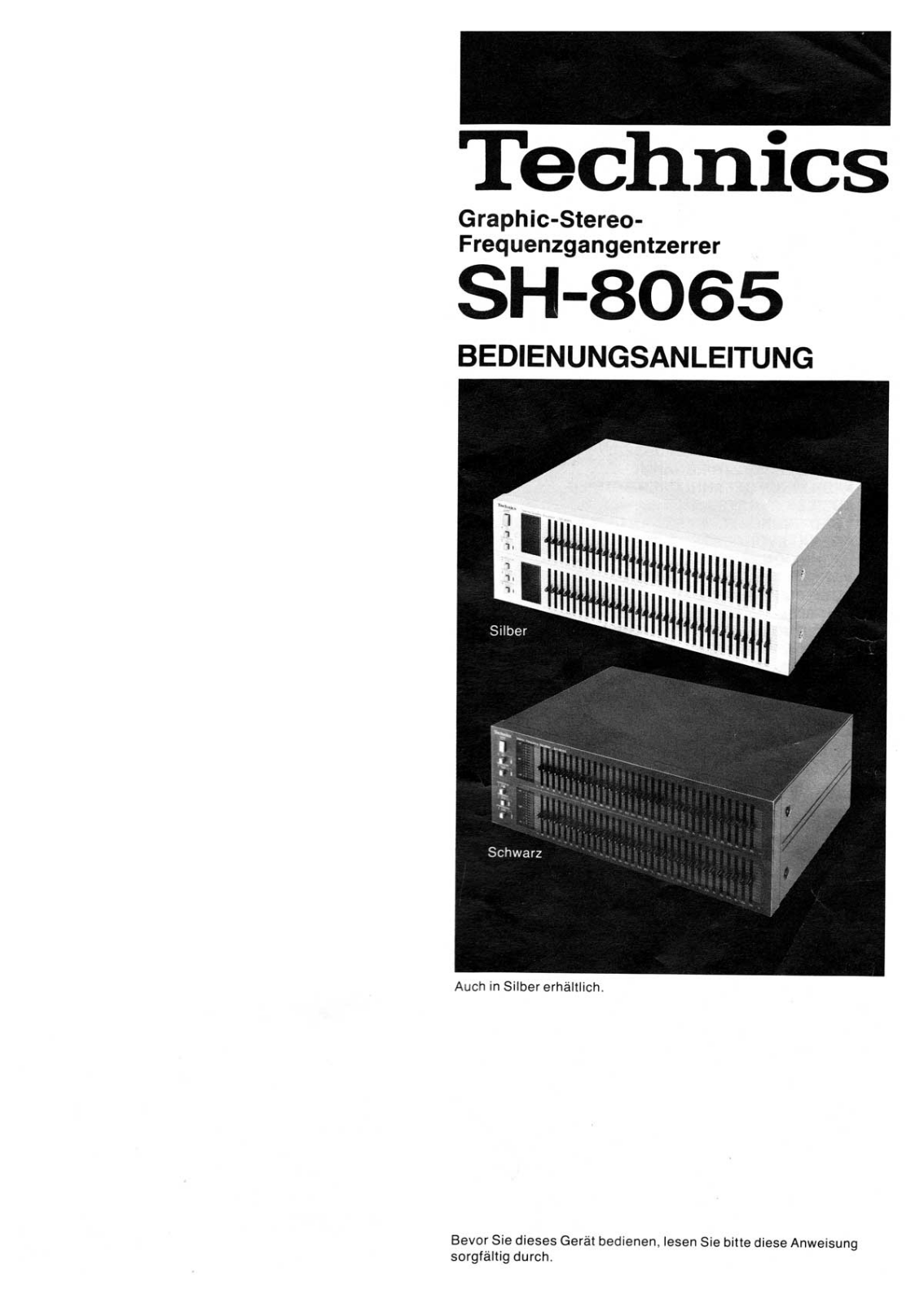 Technics SH-8065 Owners manual