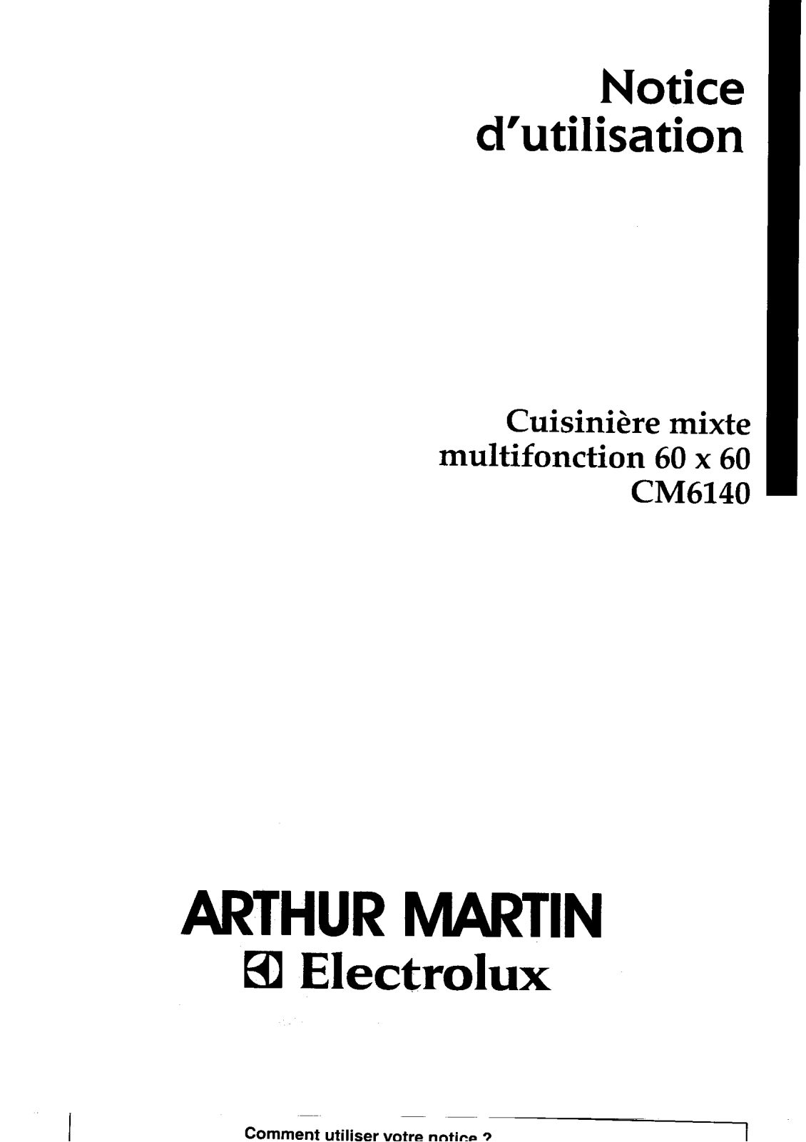 Arthur martin CM6140 User Manual