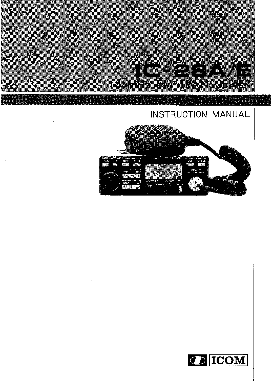 Icom IC-28A User Manual