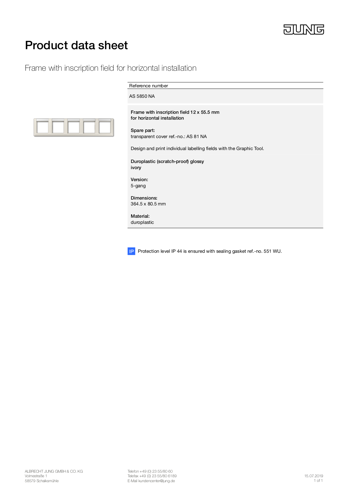 Jung AS 5850 NA User Manual