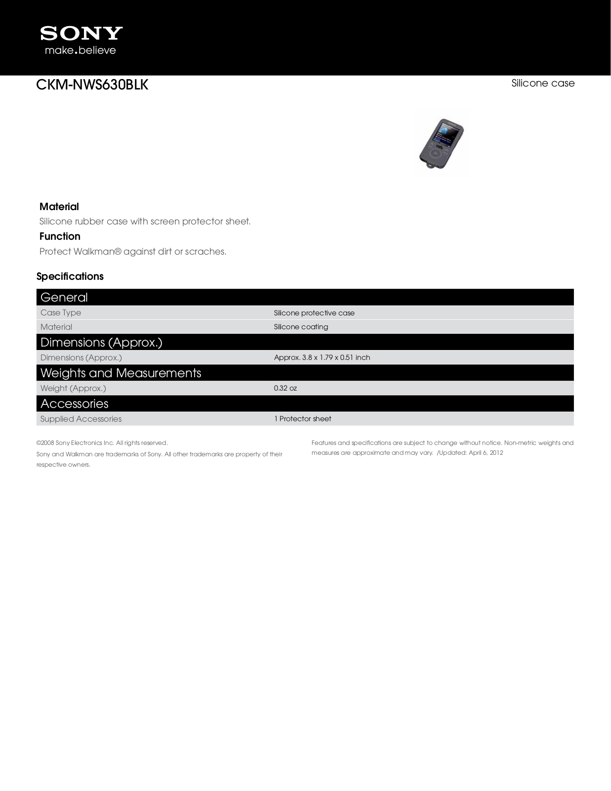 Sony CKM-NWS630 BROCHURE