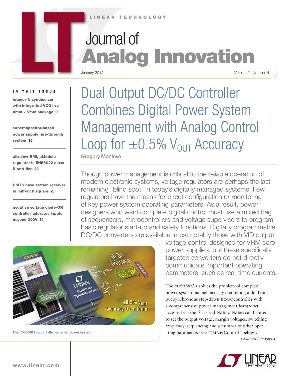 LINEAR TECHNOLOGY LTC3880 Technical data