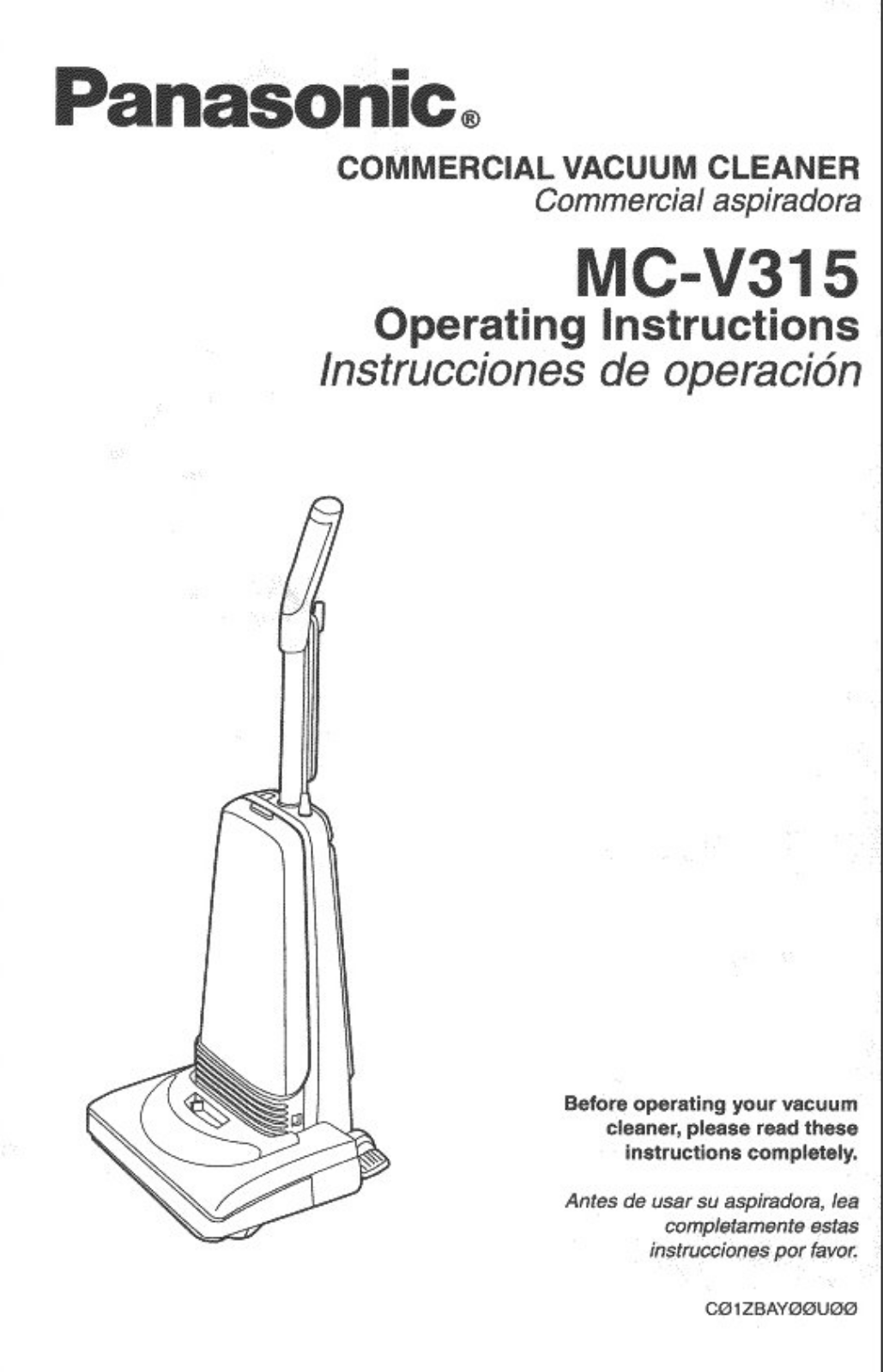 Panasonic Mc-v315 Owner's Manual