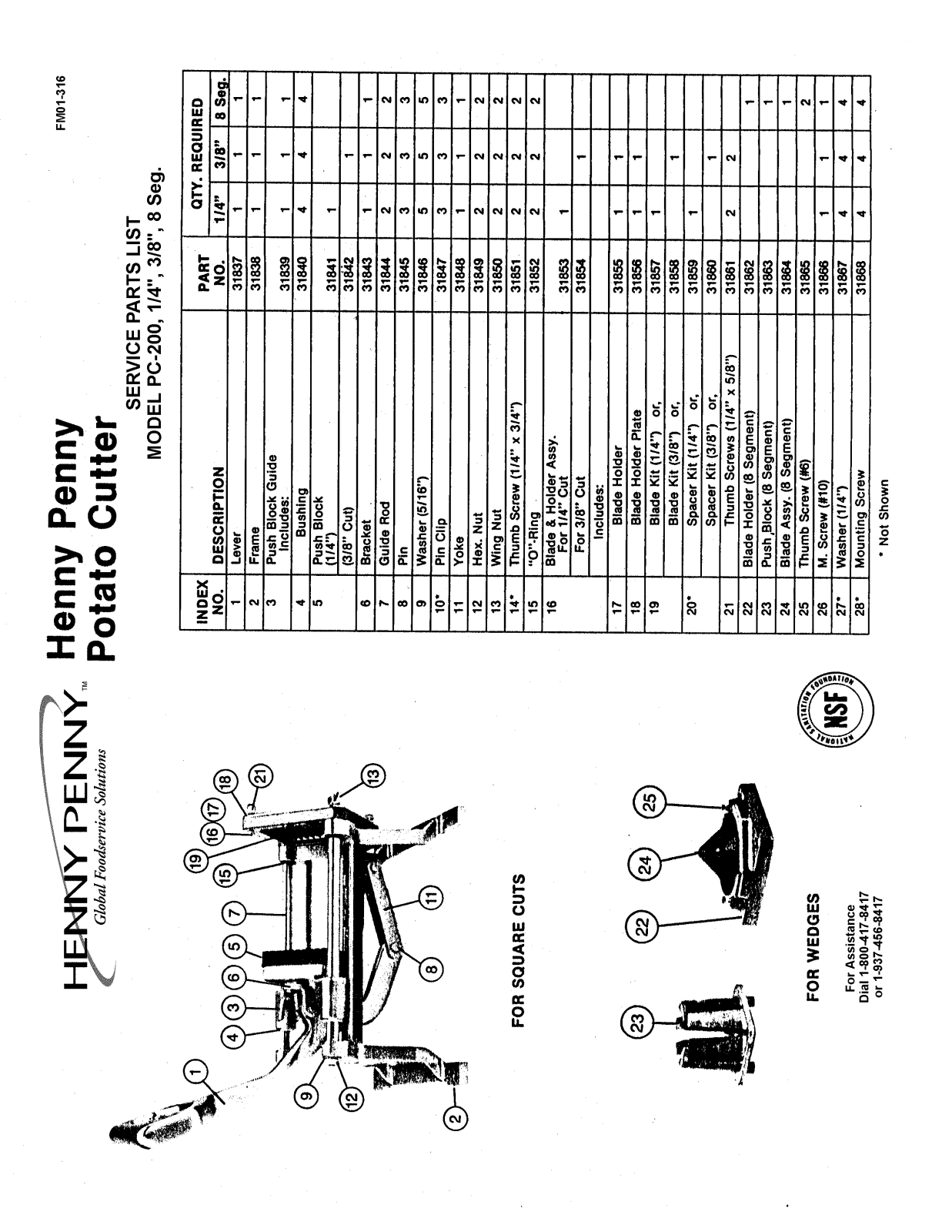 Henny Penny PC-200 Part Manual