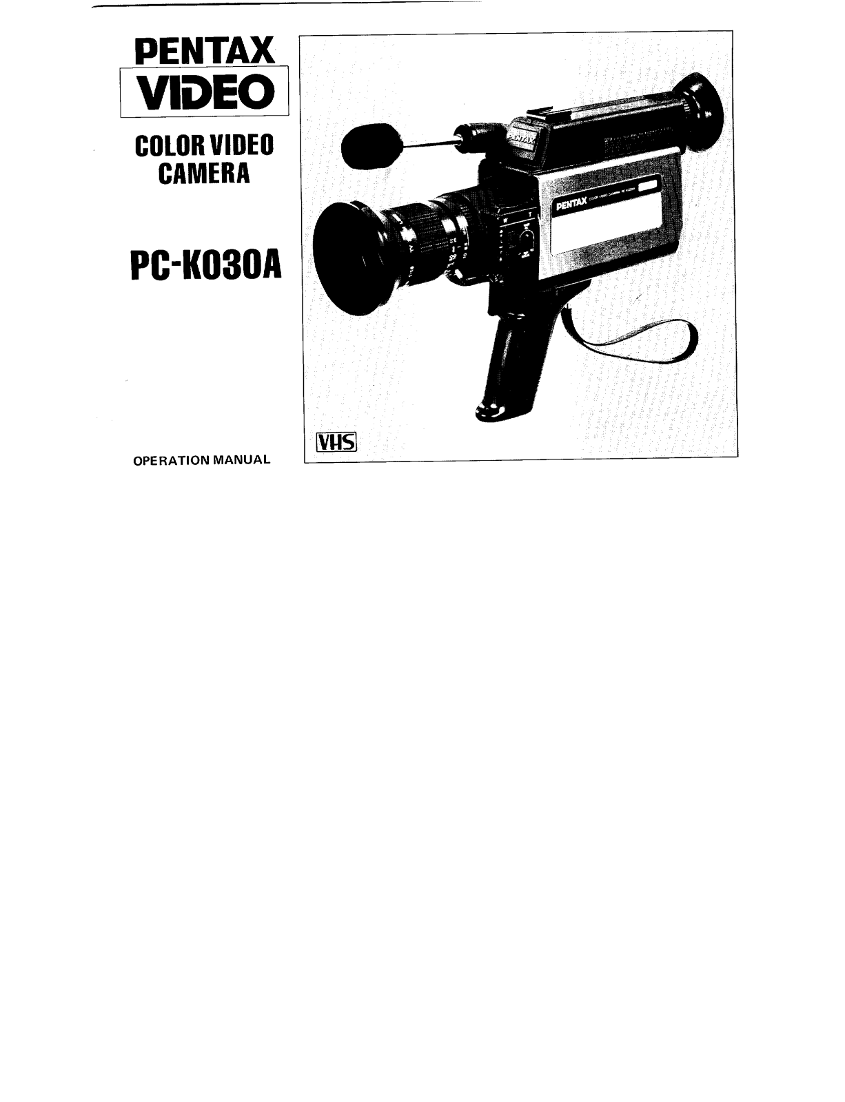 Pentax PC-K030A Operating manual