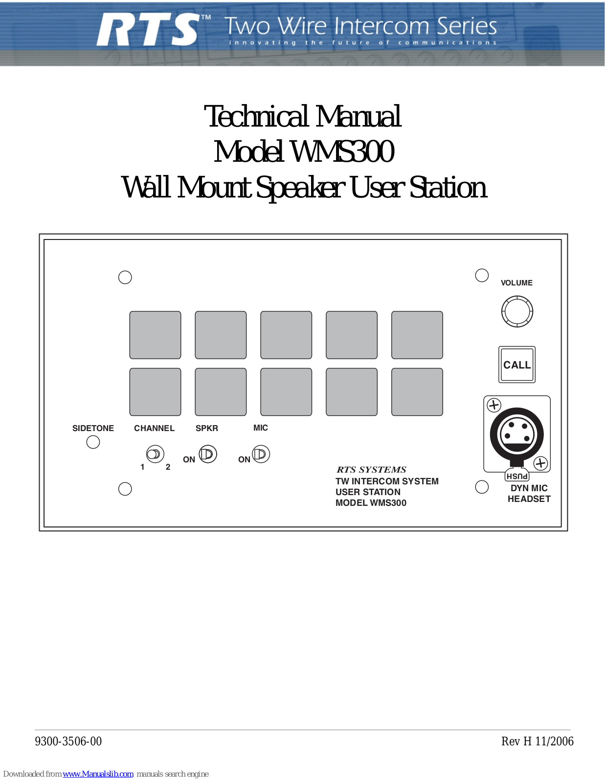 RTS WMS300 Technical Manual