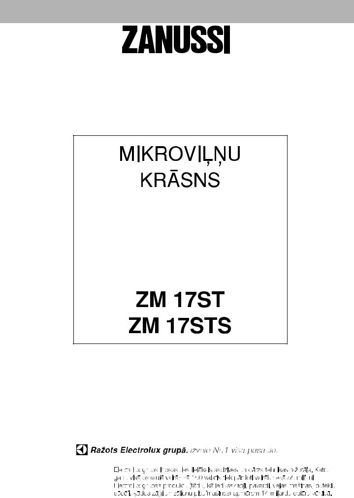 Zanussi ZM17ST, ZM17STS User Manual