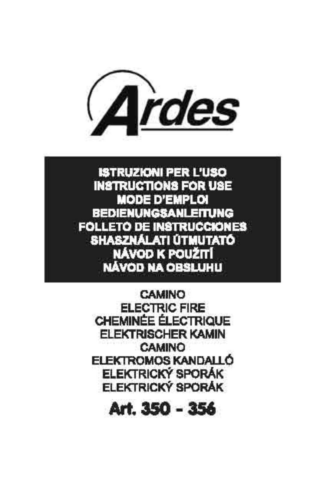 Ardes 350, 353, 356 User Manual