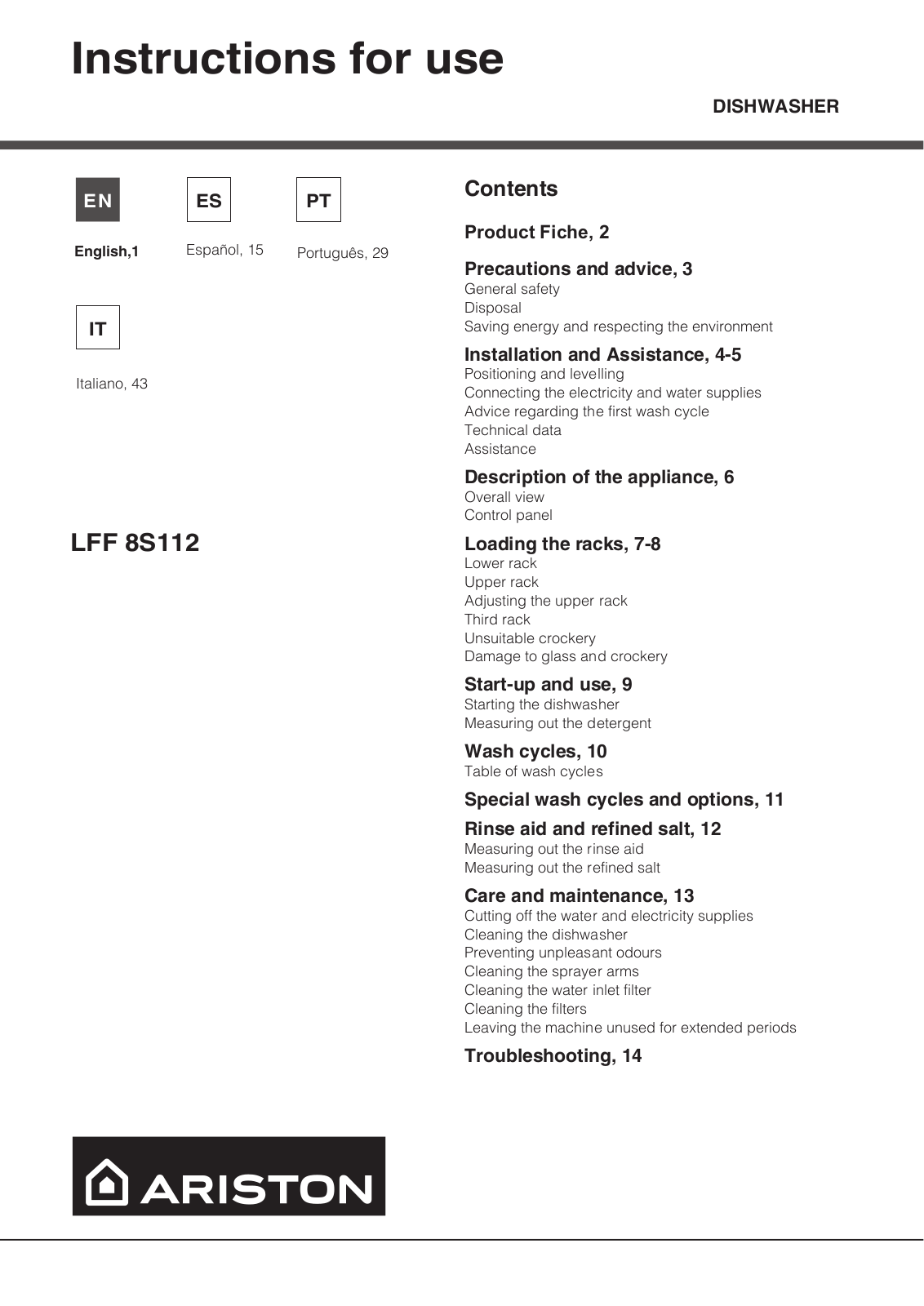 Hotpoint LFF 8S112 X AG User Manual