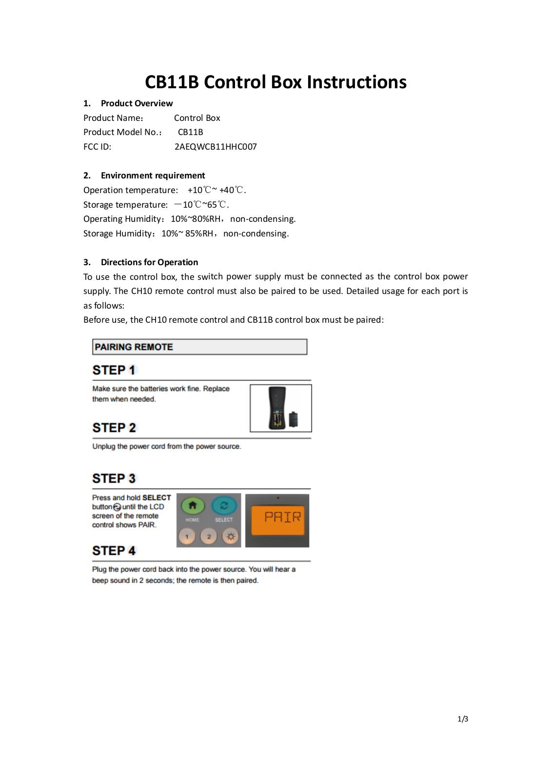 HHC Changzhou CB11HHC007 User Manual