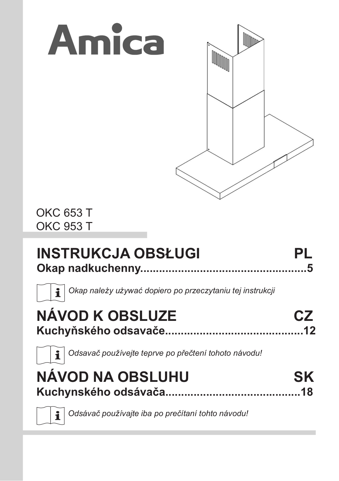 Amica OKC 653 T, OKC 953 T User Manual