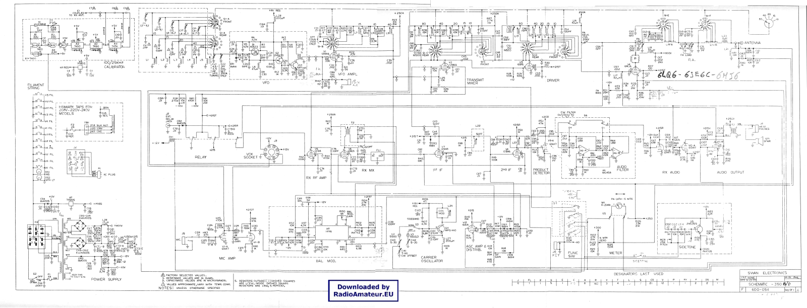 Swan 350B, 350D Schematic