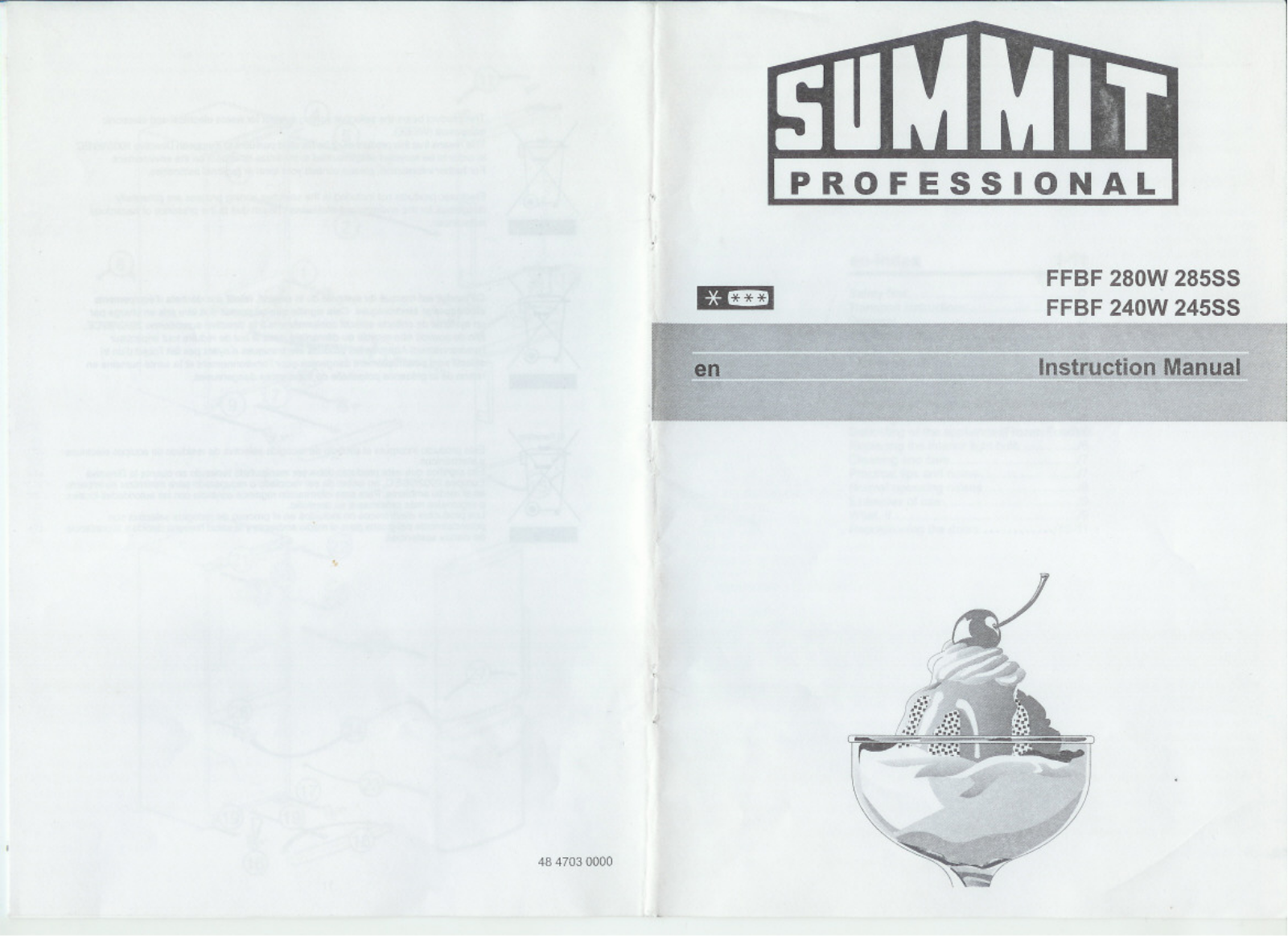 Summit FFBF240W, FFBF245SS, FFBF240WIM, FFBF245SSIM User Manual