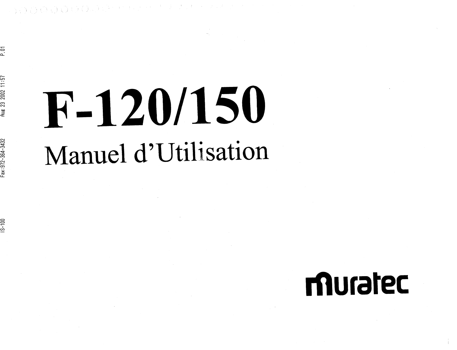 Muratec F-120 User Manual