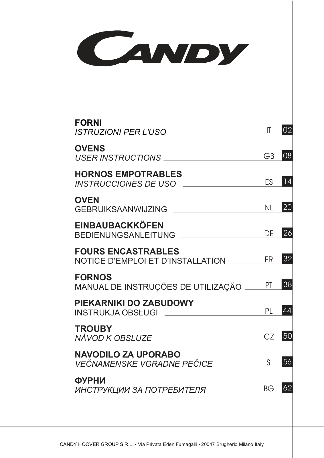 Candy FCC604AV User Manual