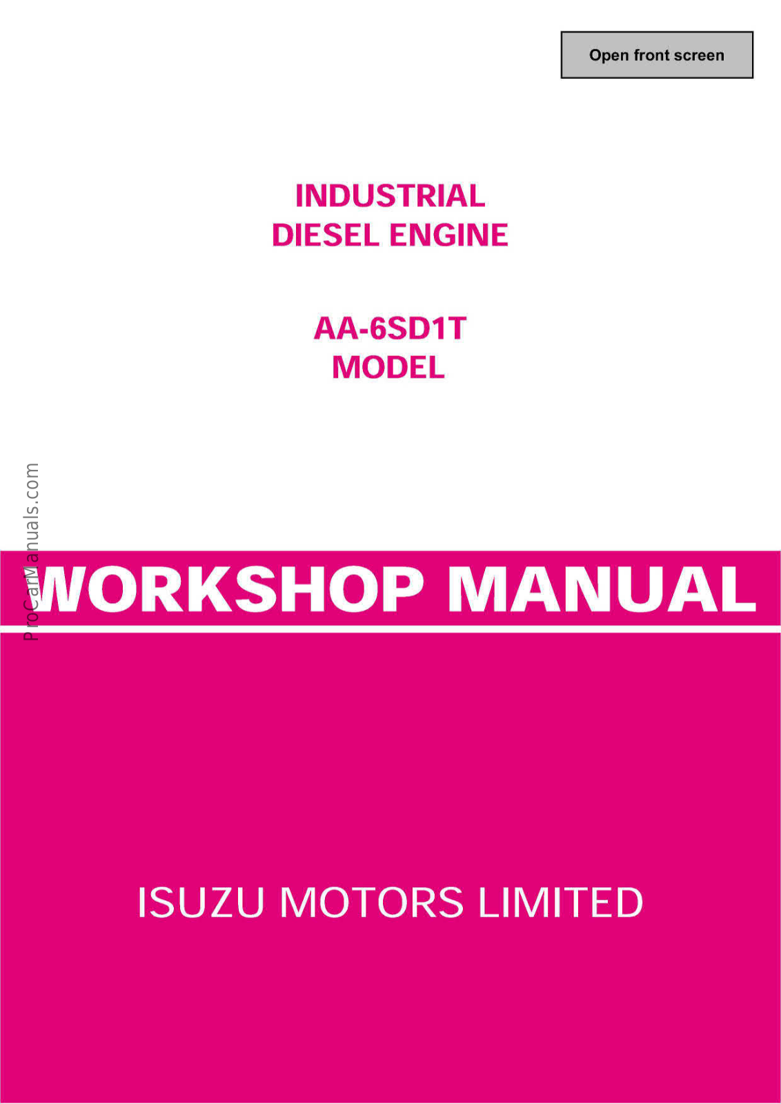 Isuzu Industrial Engine AA-6SD1T Workshop Manual - ManualMachine.com