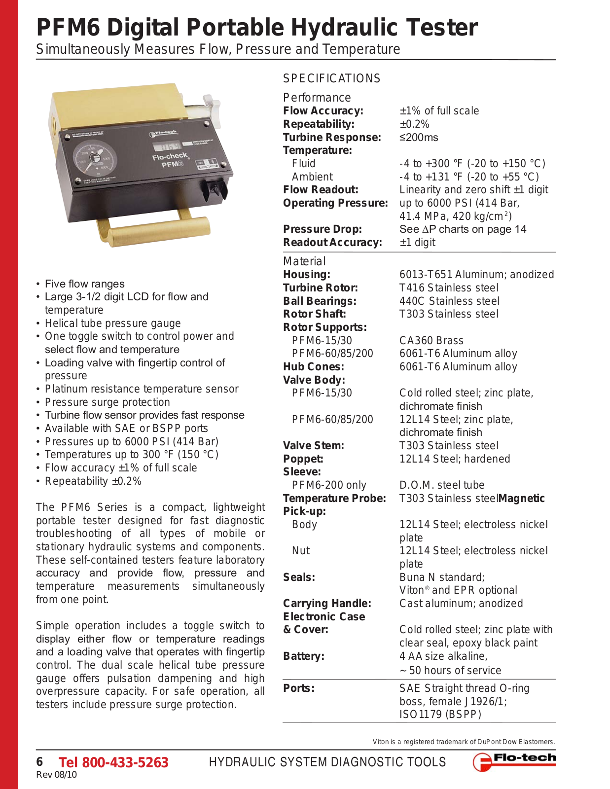 Flo-tech PFM6 Specifications