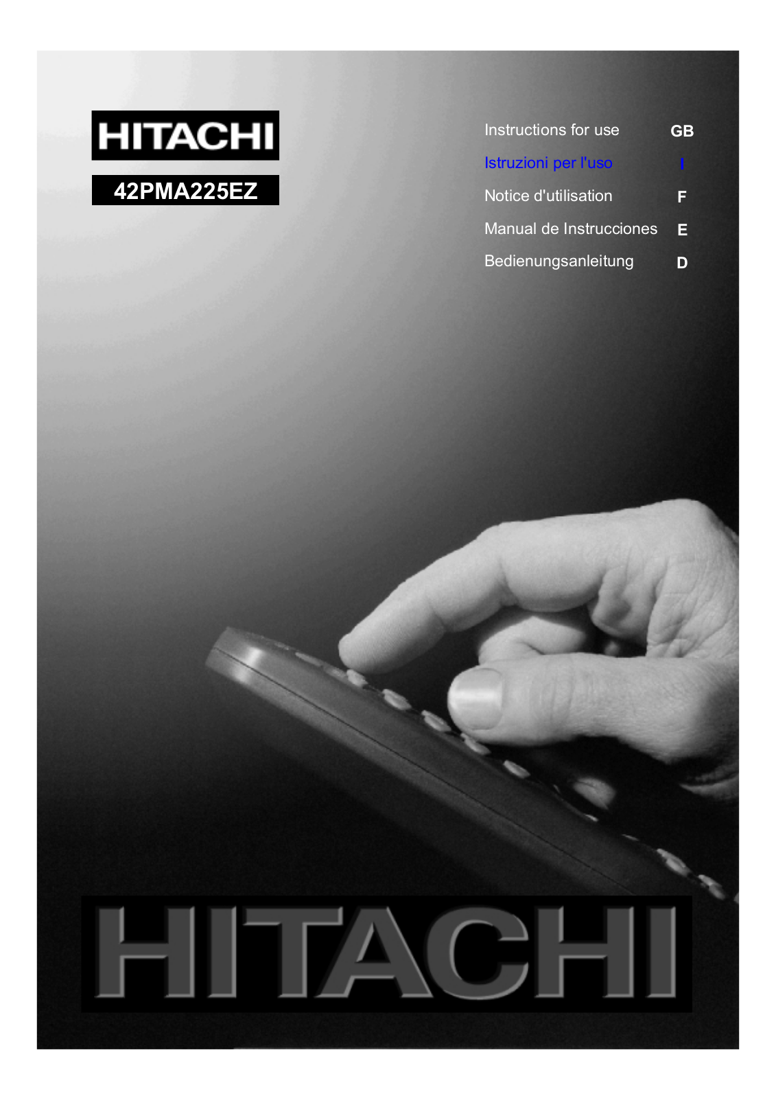 Hitachi 42PMA225EZ User Manual