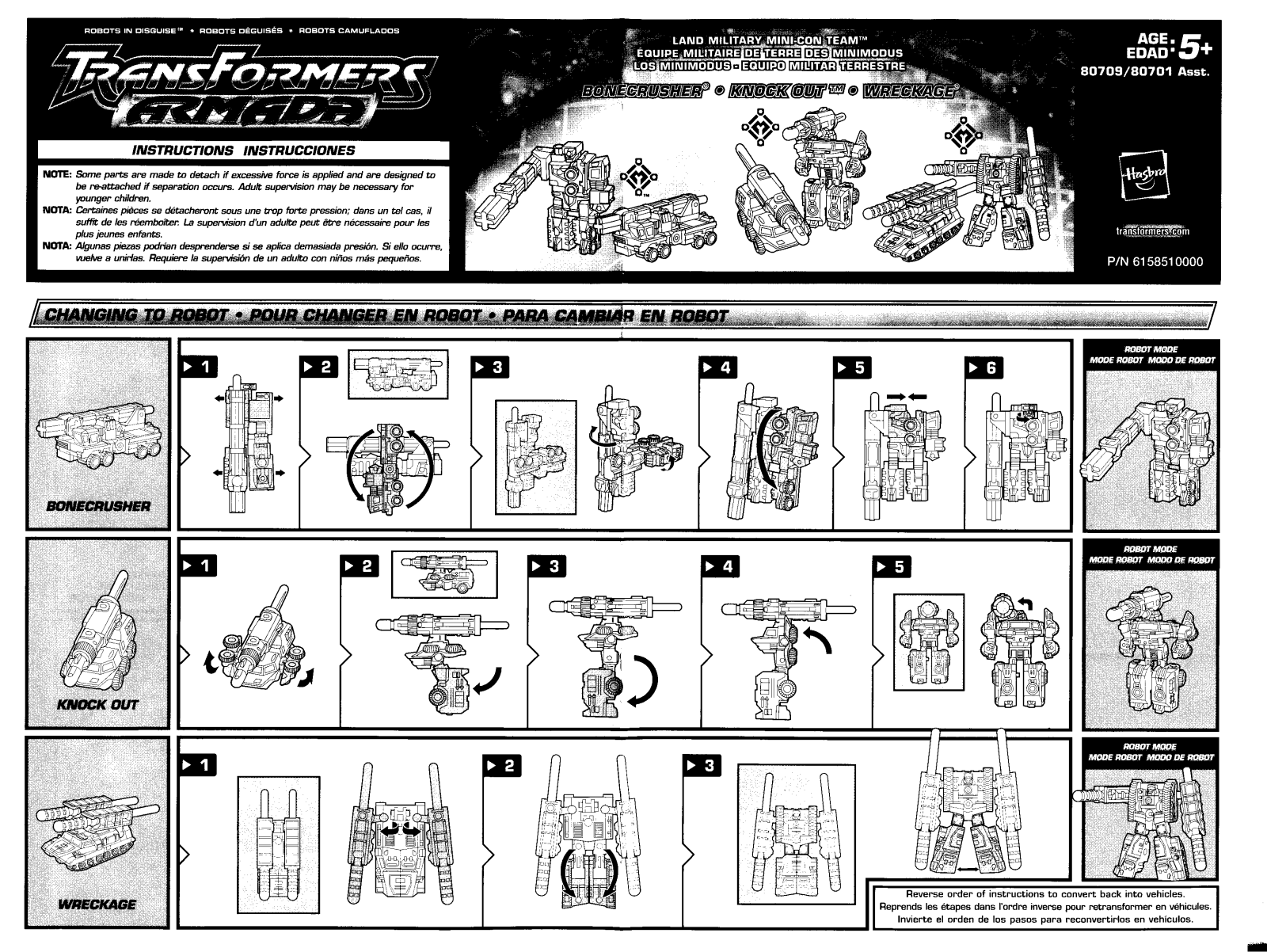 Hasbro TRANSFORMERS ARMADA LAND MILITARY MINI-CON TEAM User Manual