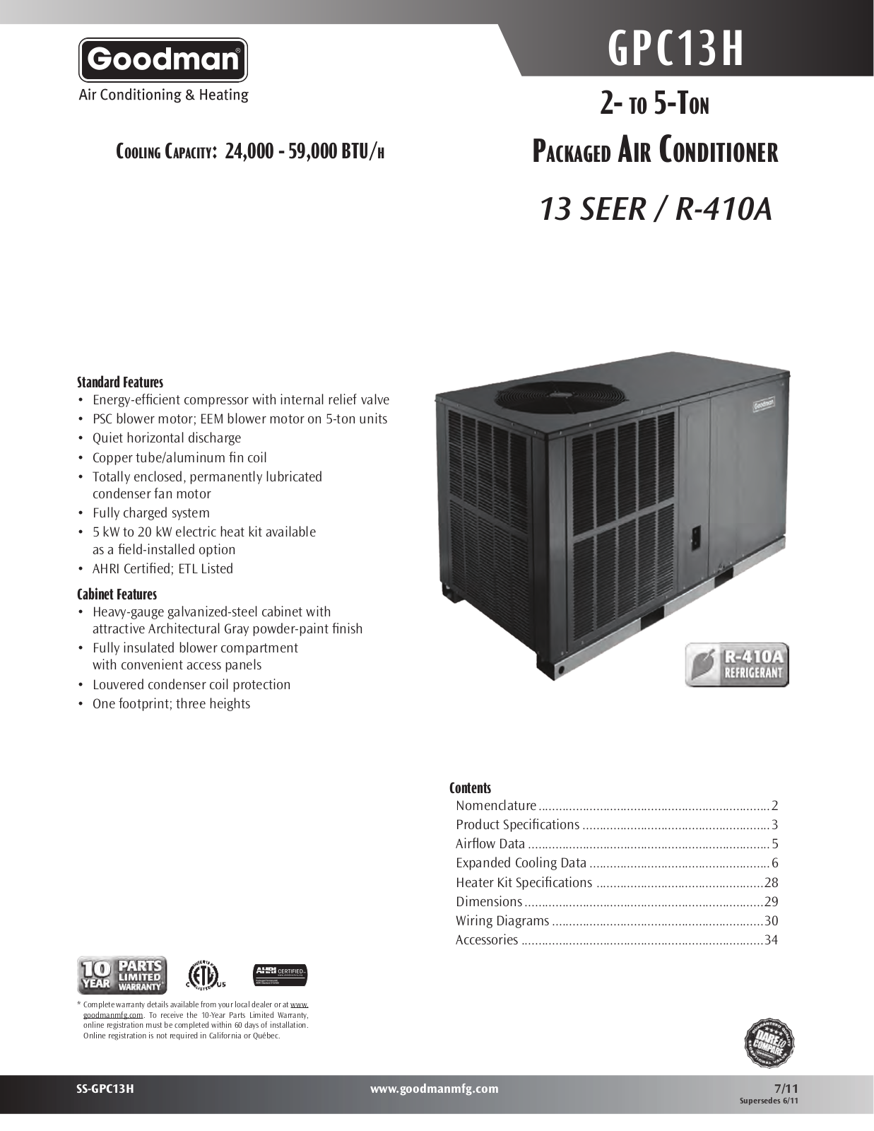 Goodman Mfg GPC13H User Manual