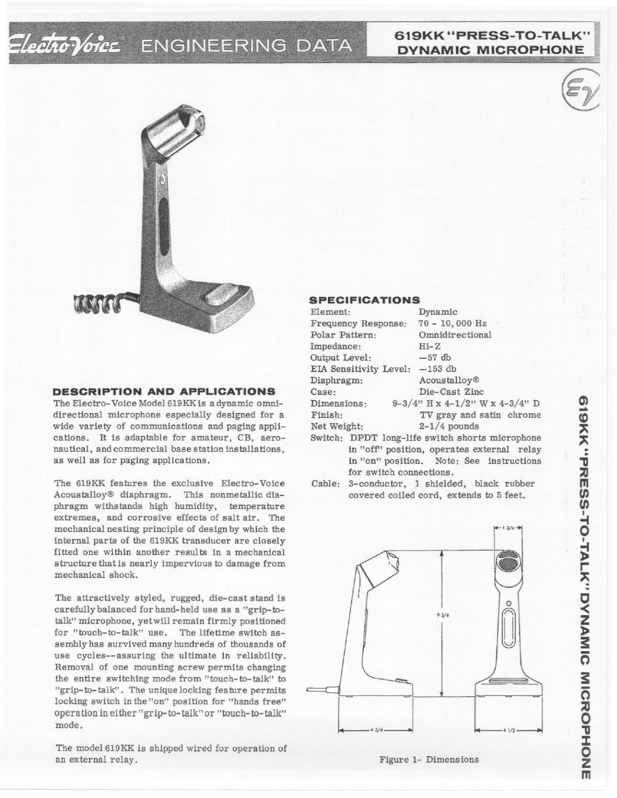 Electro-voice 619KK DATASHEET