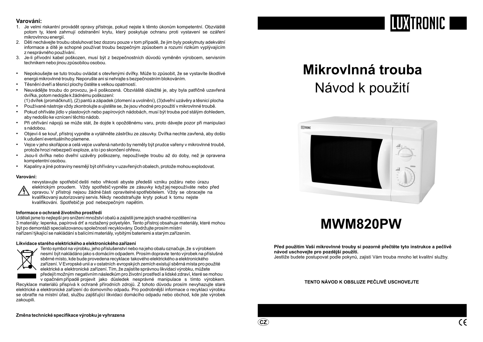 Luxtronic MWM 820 PW User Manual