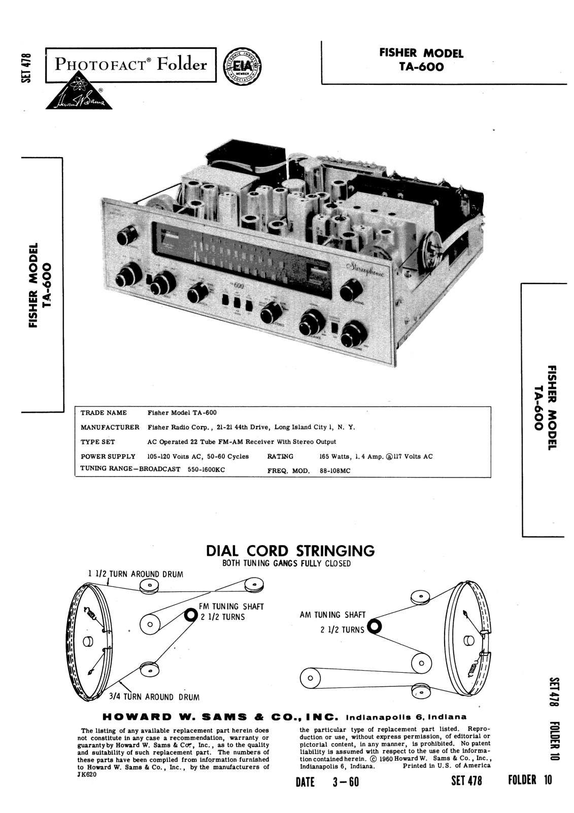 Fisher TA-600 Service Manual