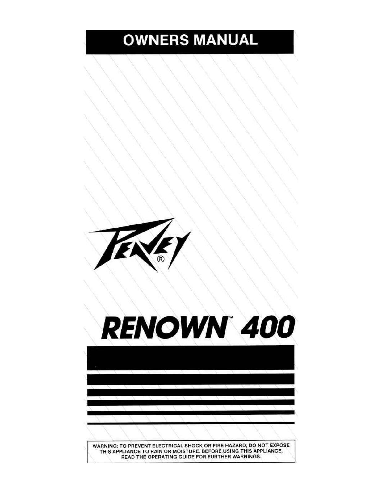 Peavey RENOWN 400 Owners manual