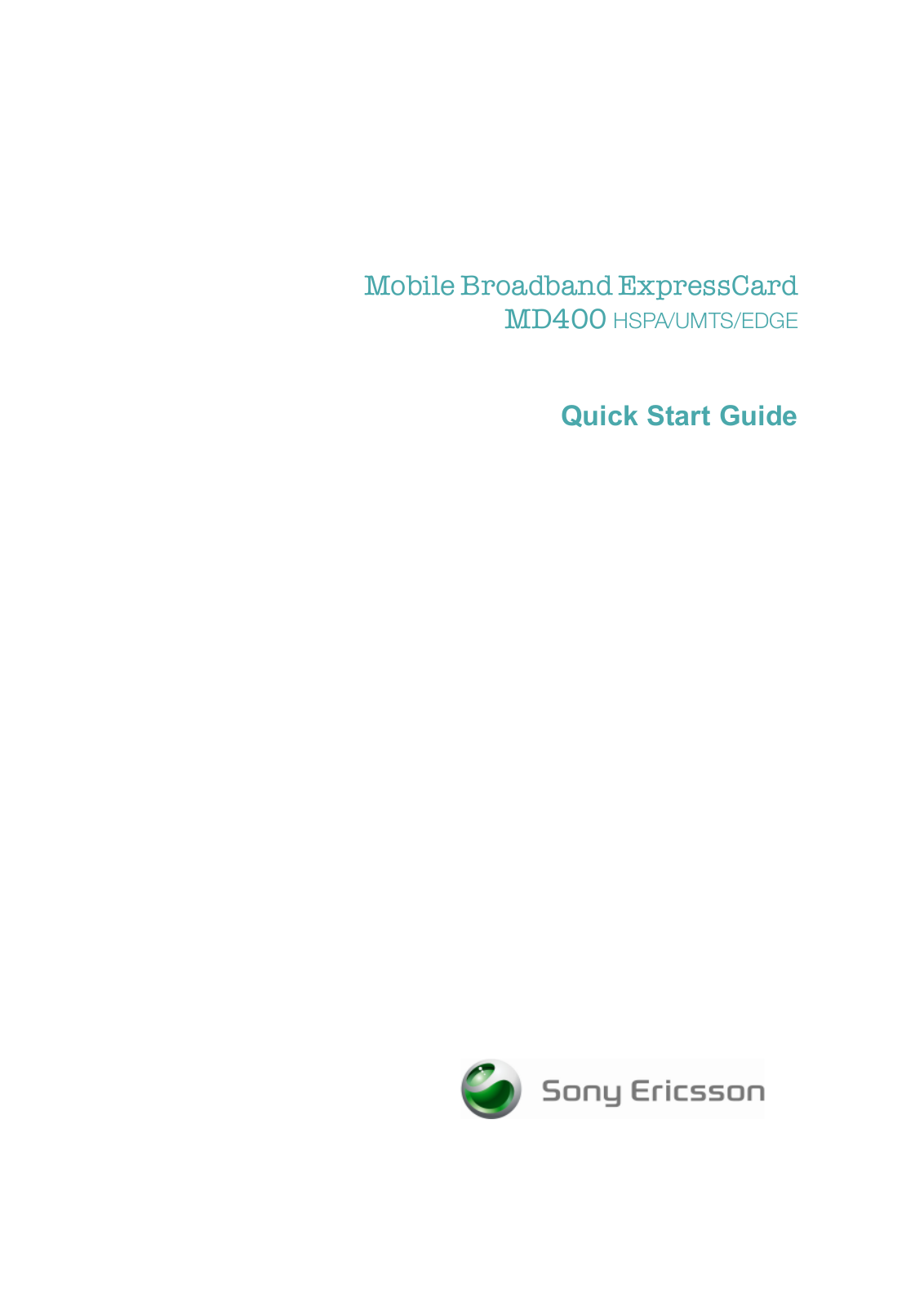 SONY Ericsson MD400 User Manual