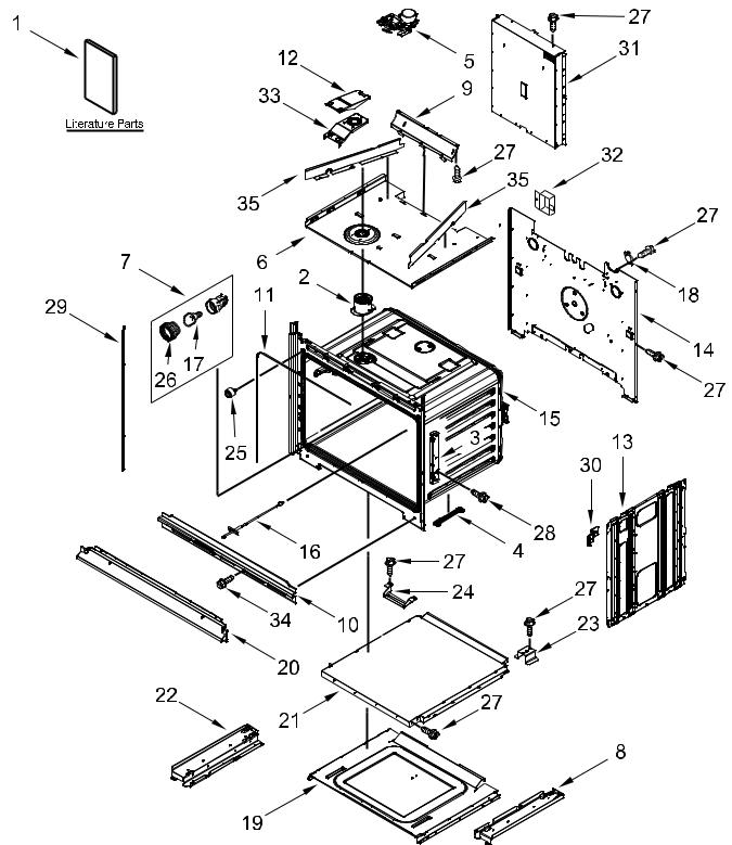 Whirlpool WOC54EC7HW, WOC54EC7HB Parts List