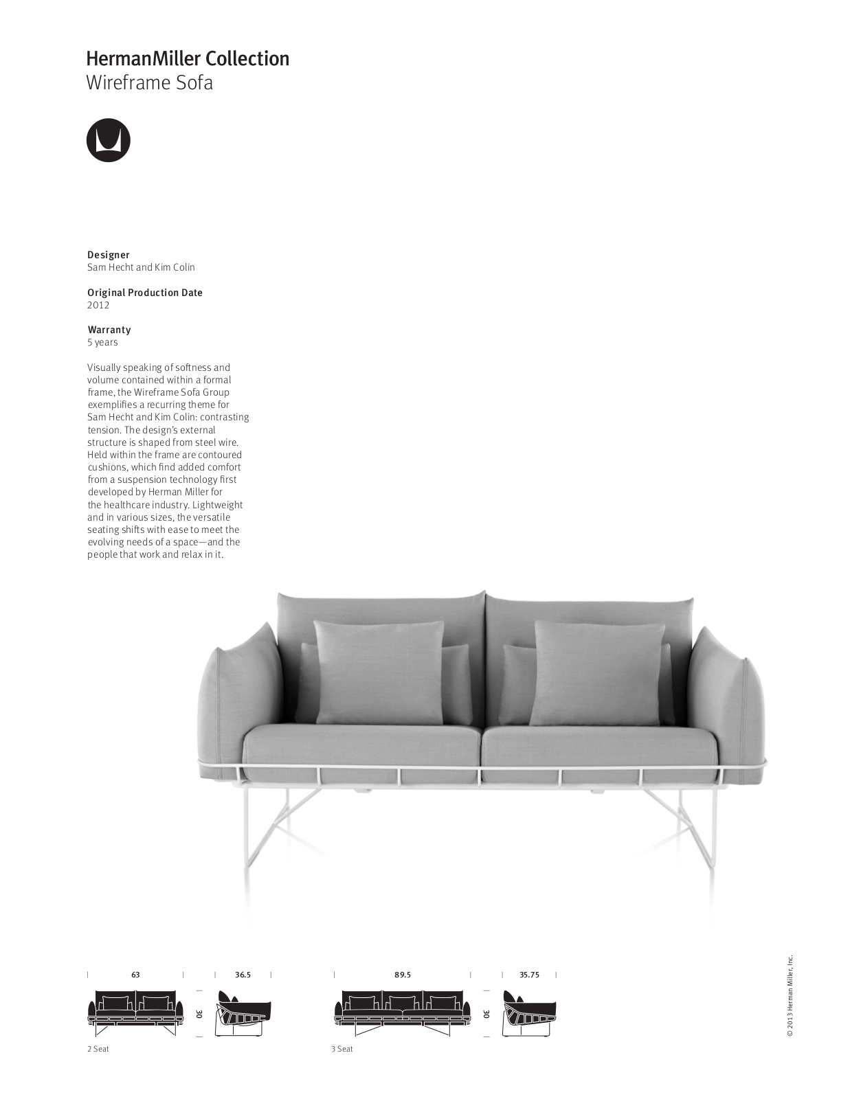 Herman Miller Wireframe Sofa Group User Manual