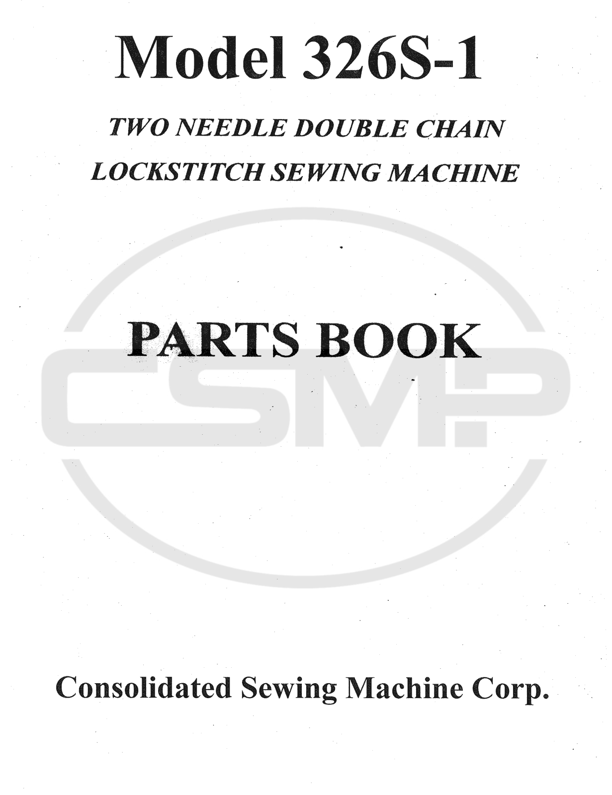 Consew 326S 1 Parts Book