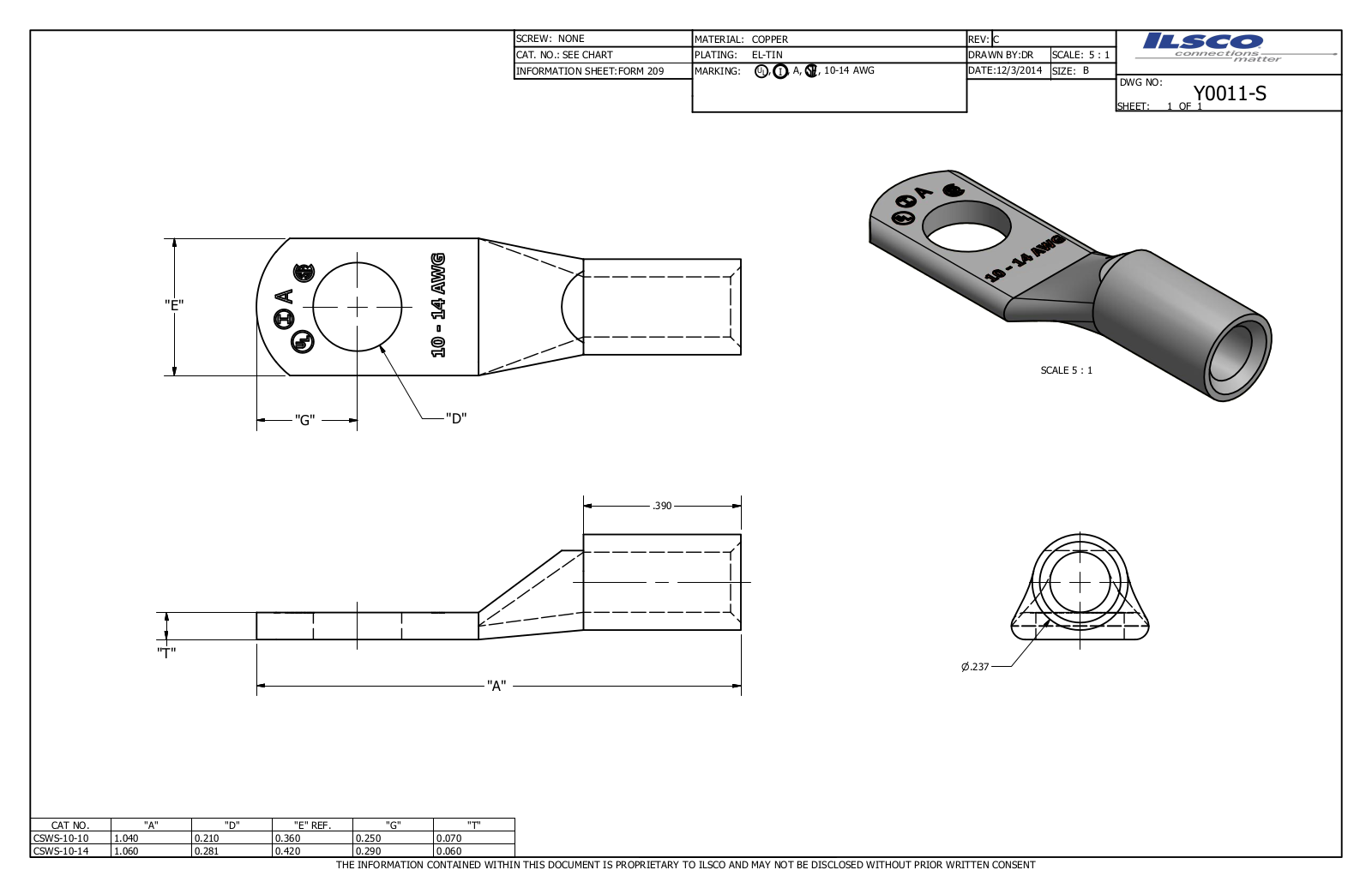 Ilsco CSWS-10-10 Data sheet