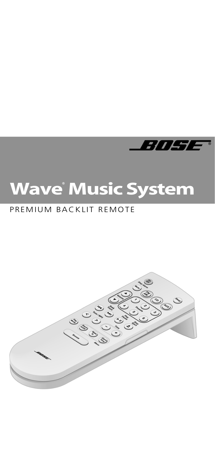 BOSE WAVE MUSIC SYSTEM REMOTE User Manual