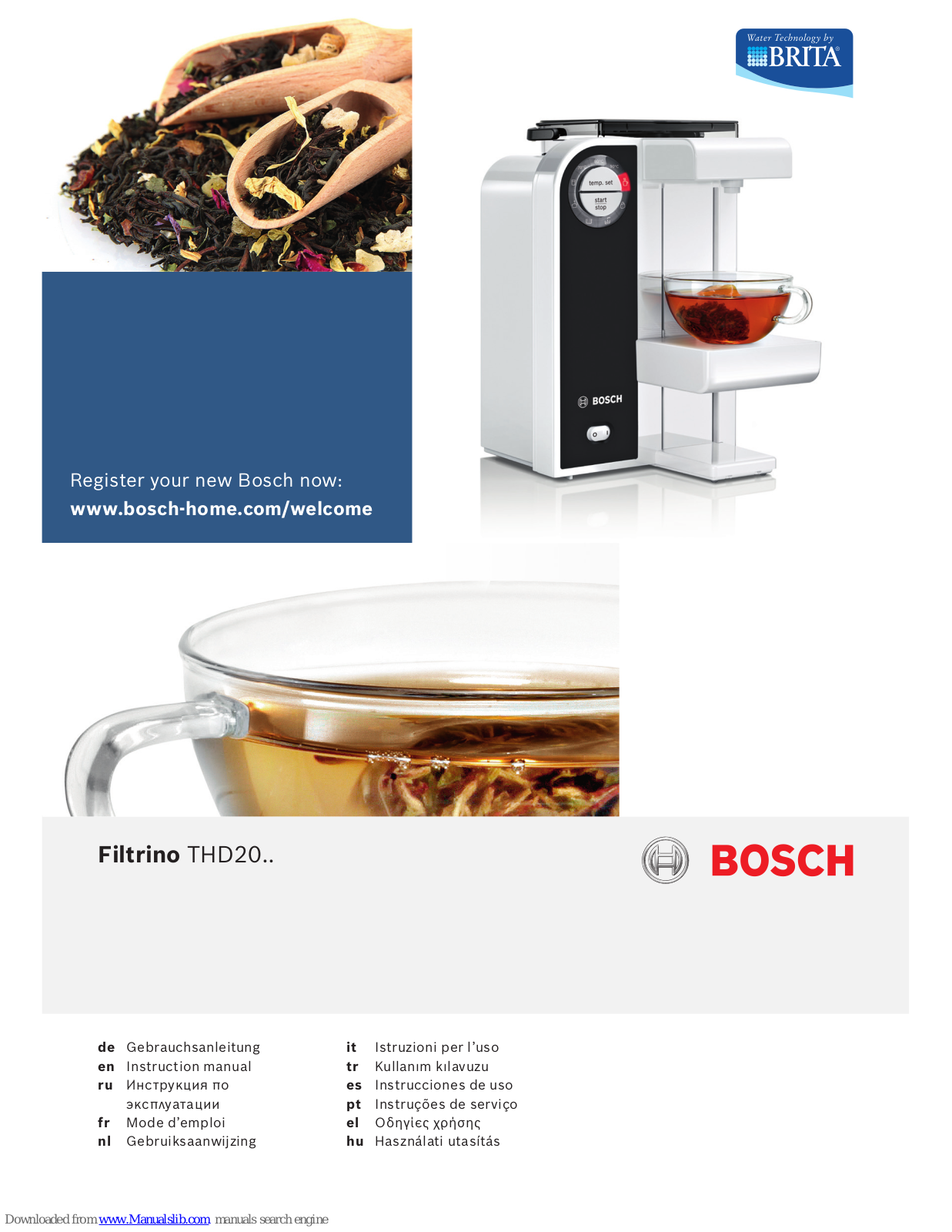 Bosch Filtrino THD20 Instruction Manual