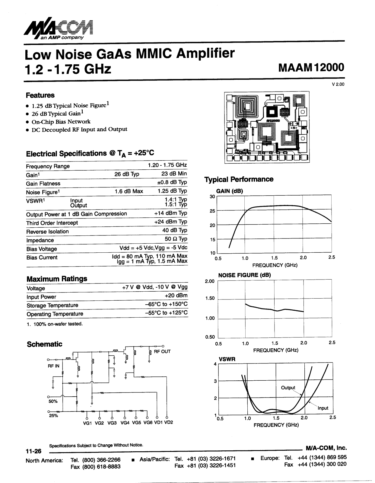 M A COM MAAM12000 Datasheet