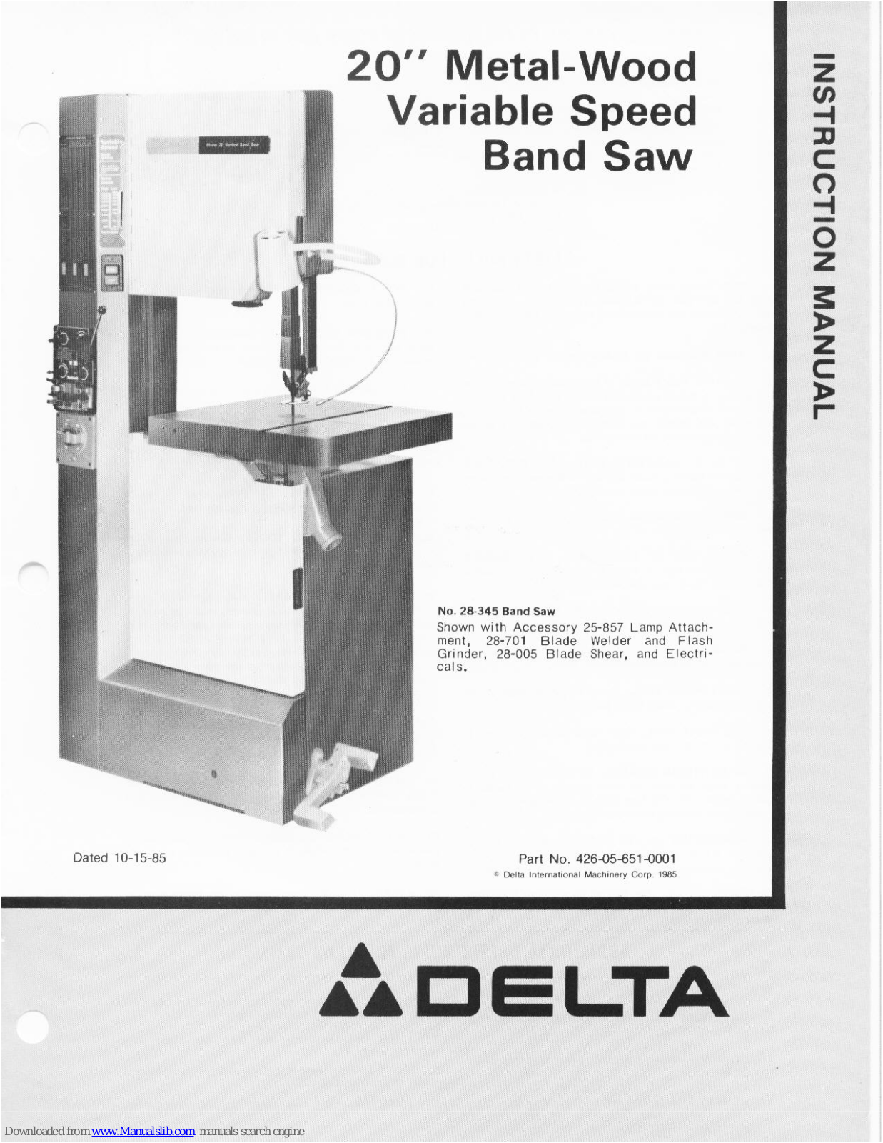 Delta 28-345 Instruction Manual