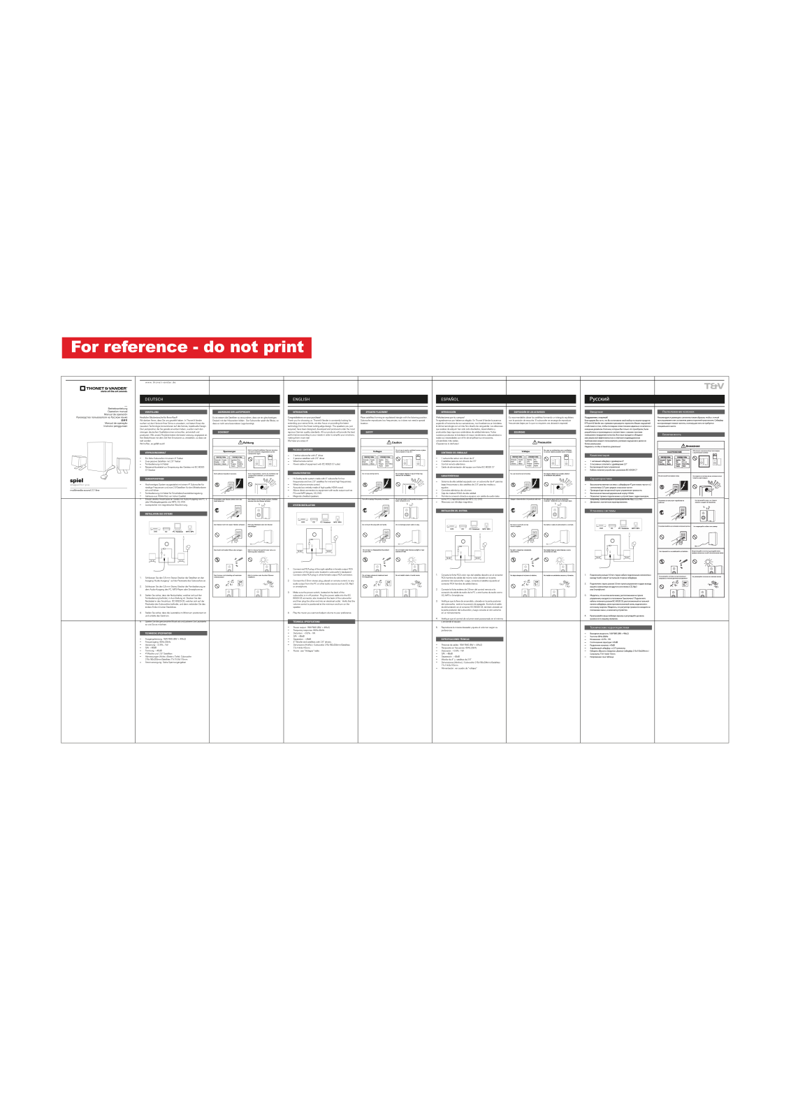 Thonet&Vander SPIEL User Manual