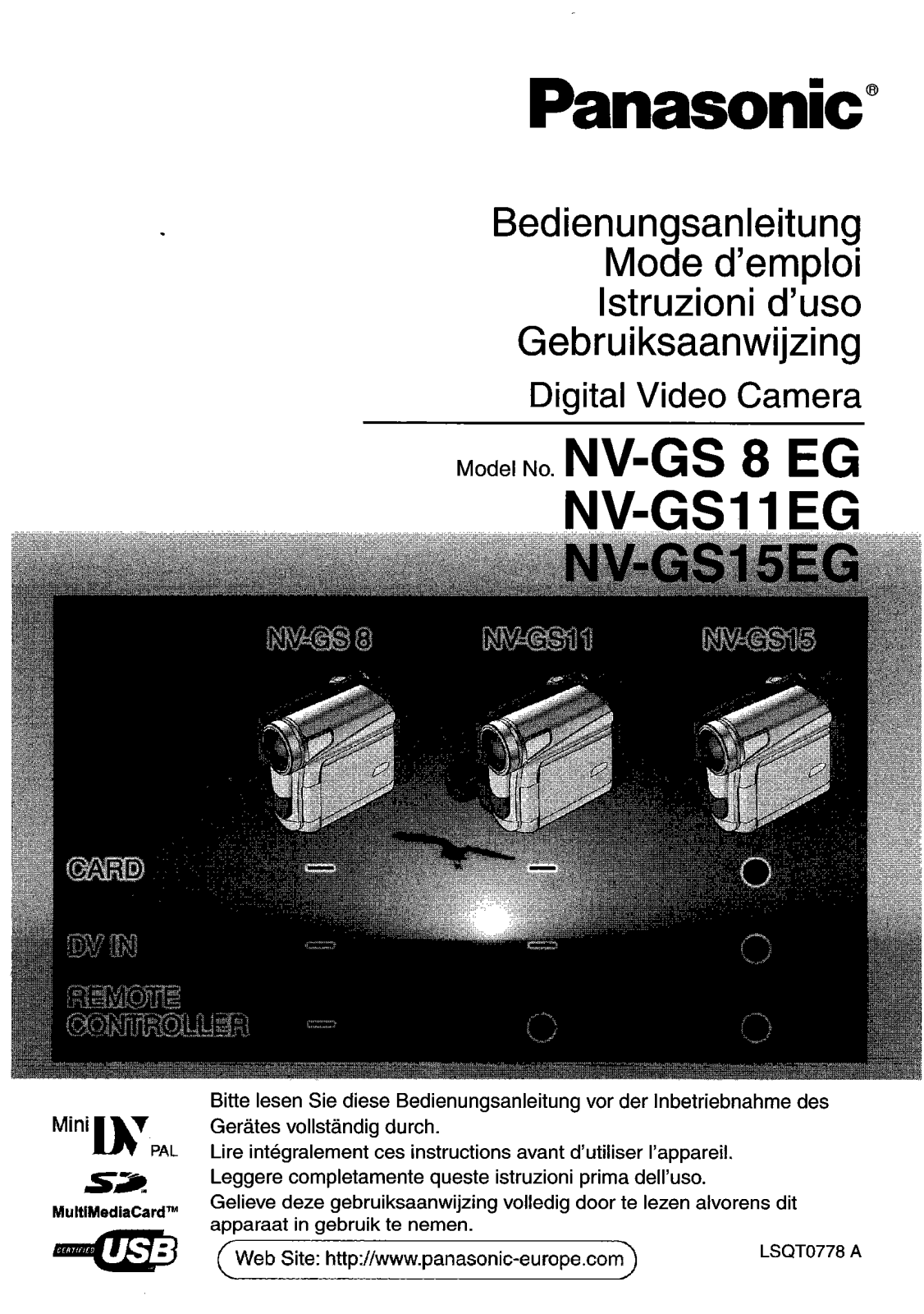 PANASONIC NVGS11 User Manual