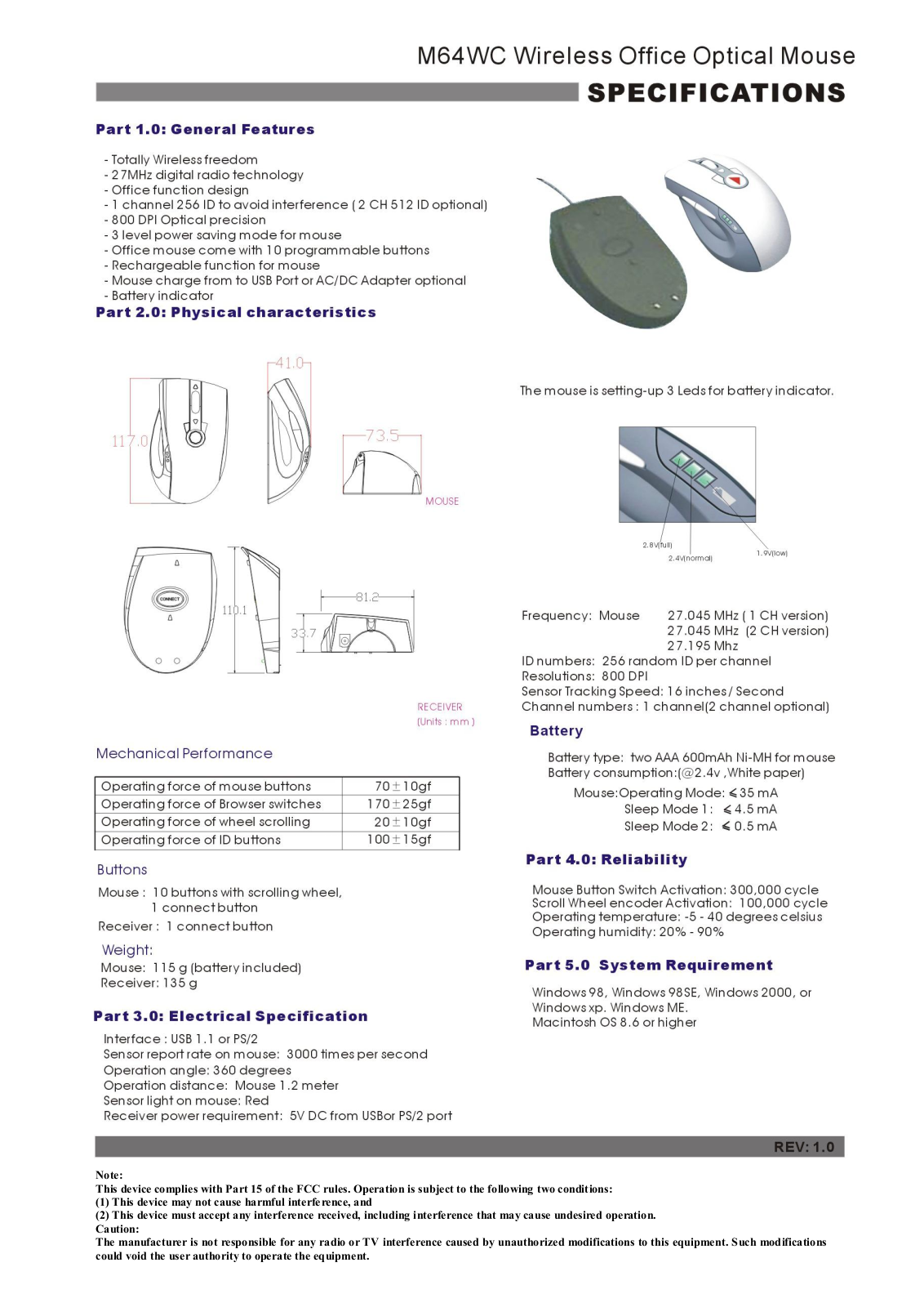 NORTEK EGOS10WL Users Manual