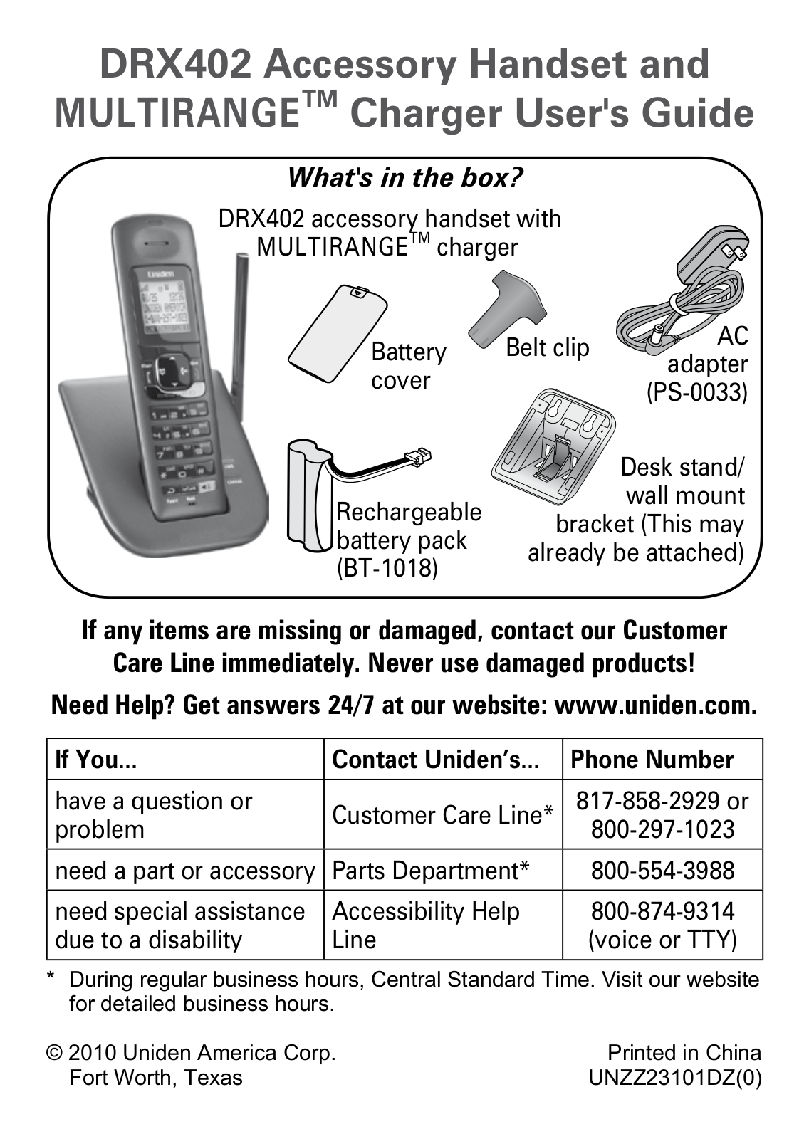 Uniden PS-0033 User Manual