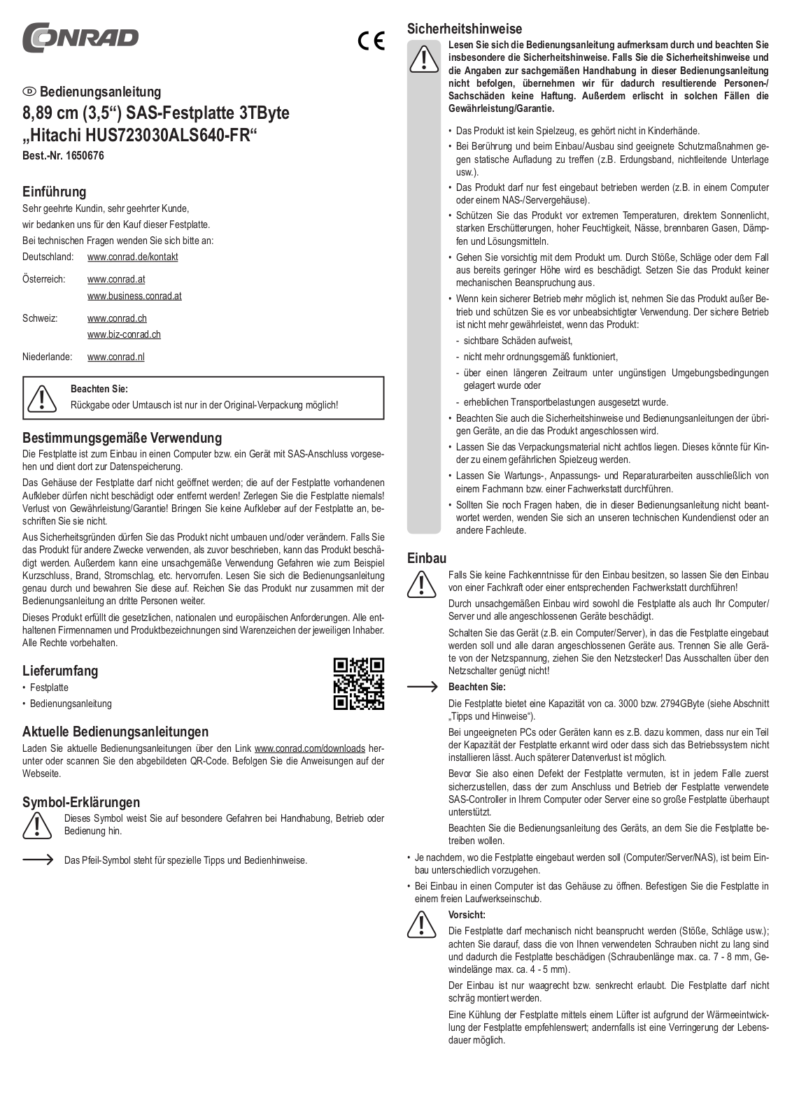 Hitachi HUS723030ALS640-FR Operation Manual