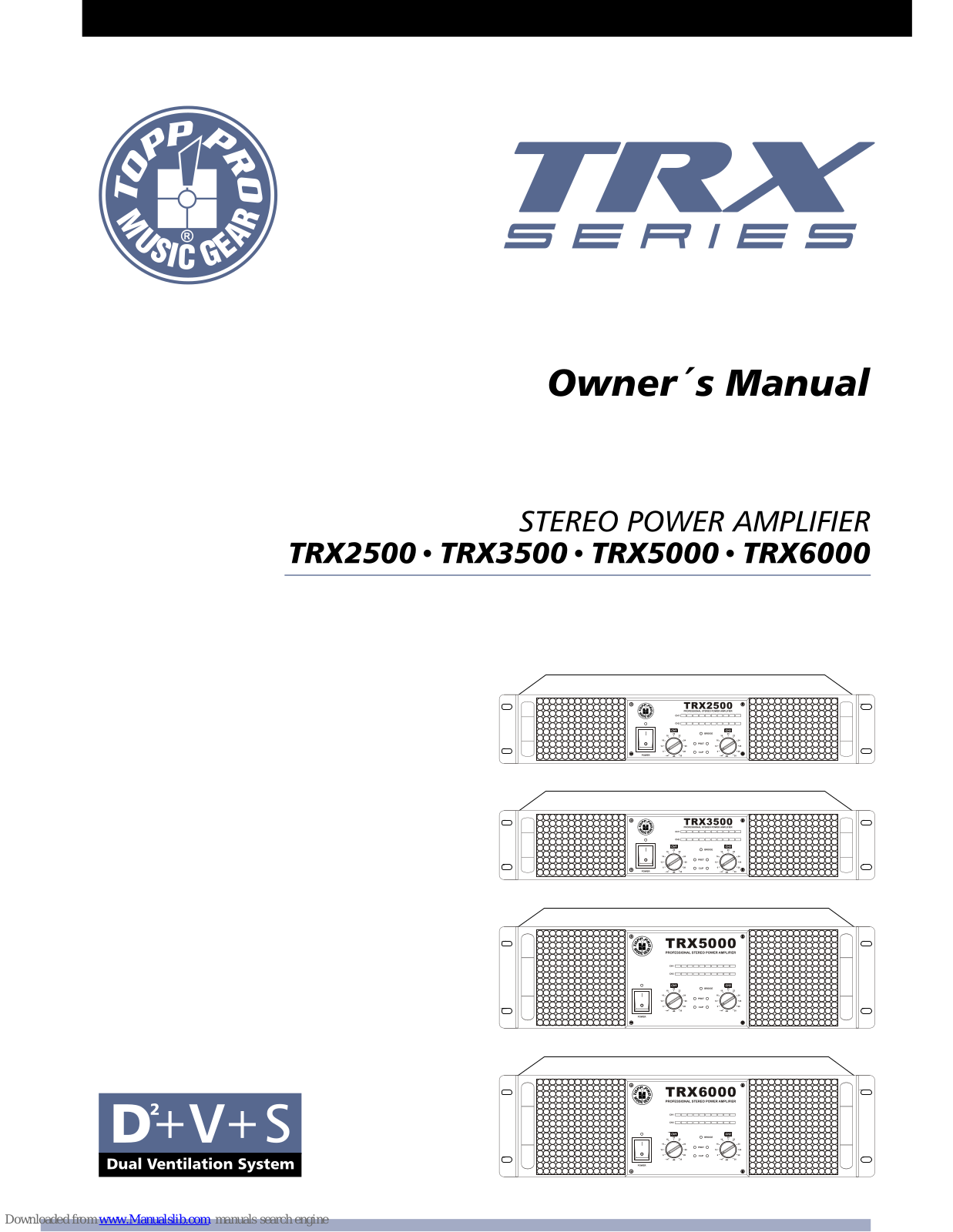 Topp Music Gear TRX2500, TRX5000, TRX6000, TRX3500 Owner's Manual