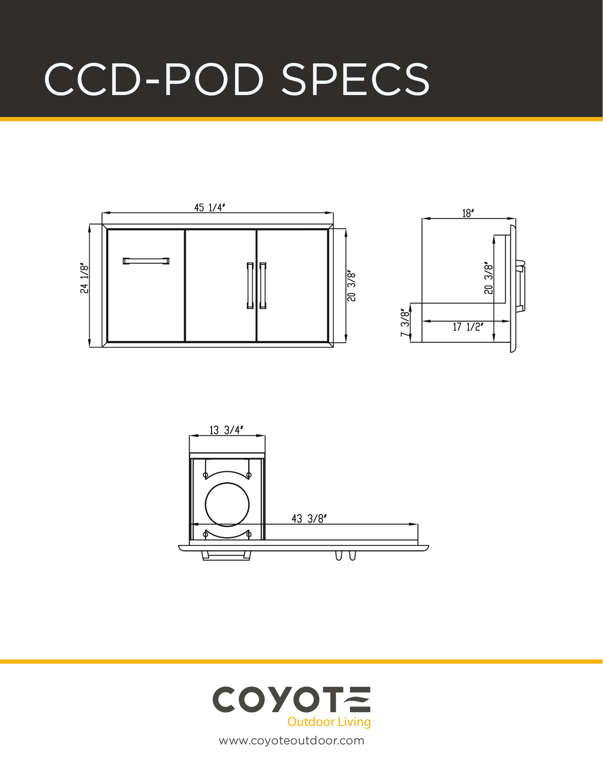 Coyote CCD-POD Dimensions Guide