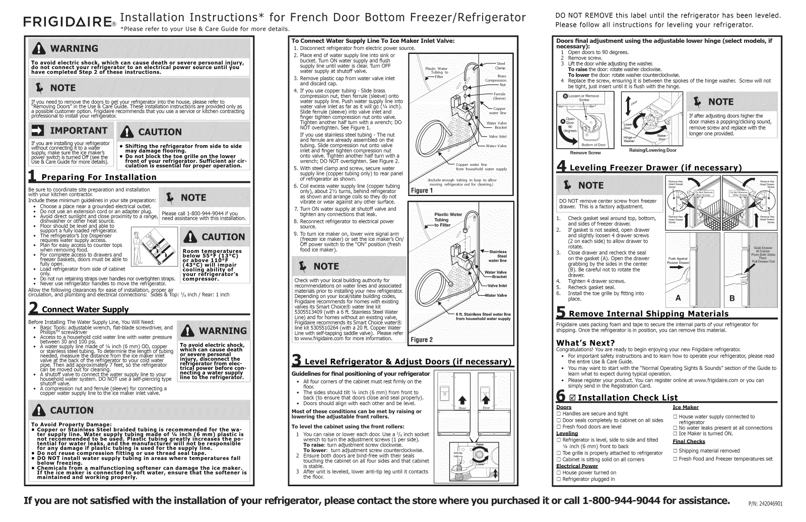Frigidaire CFD26WIS3, CFD26WIS4, CFD28WIB6, CFD28WIS3, CFD28WIS6 Installation Guide - ManualMachine.com
