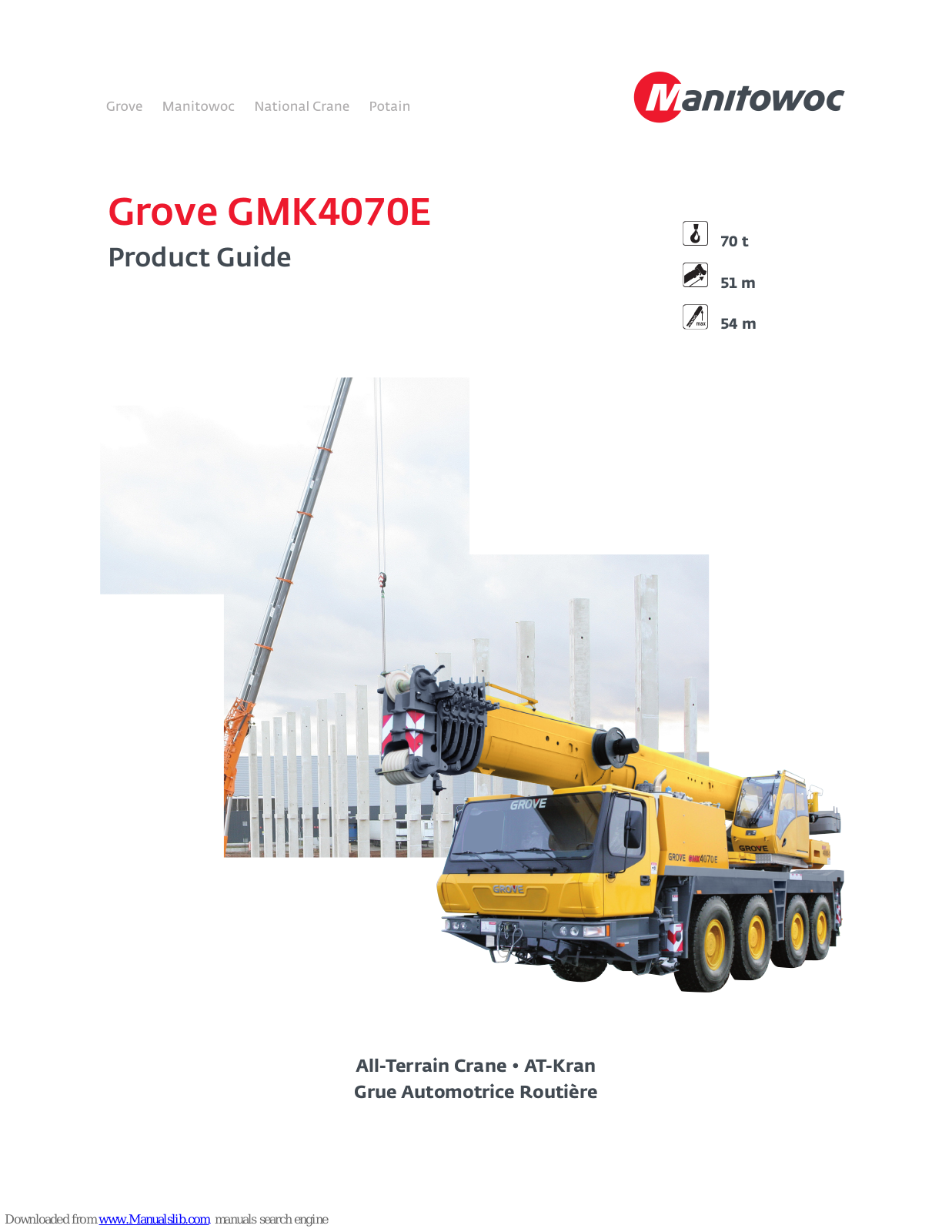 Manitowoc GMK4070E Product Manual