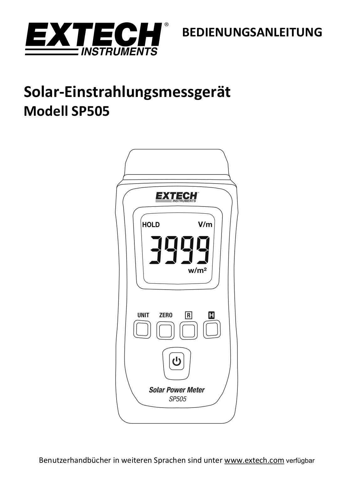 Extech SP505 User guide